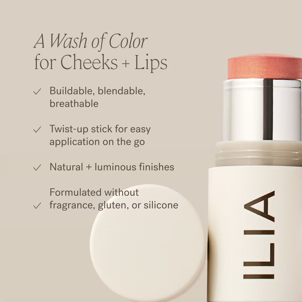 ILIA
Multi-Stick Cream Blush + Highlighter + Lip Tint in Dreamer - Picture 4 of 6